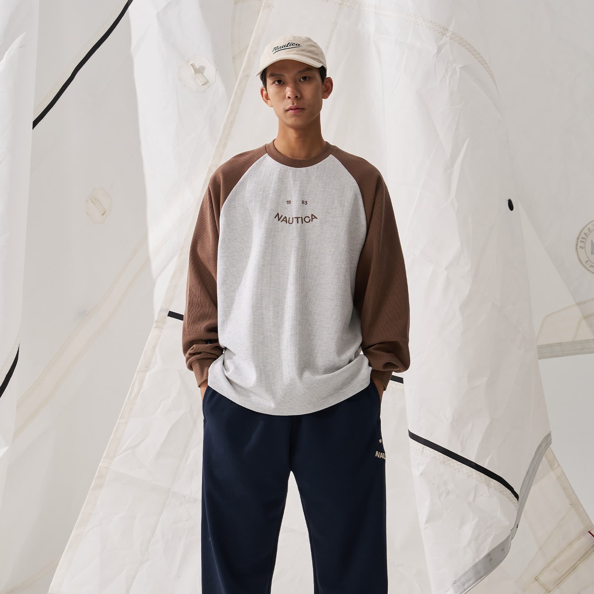 Футболка Nautica White Sail Длинный рукав Т-рубашка Унисекс - изображение 9