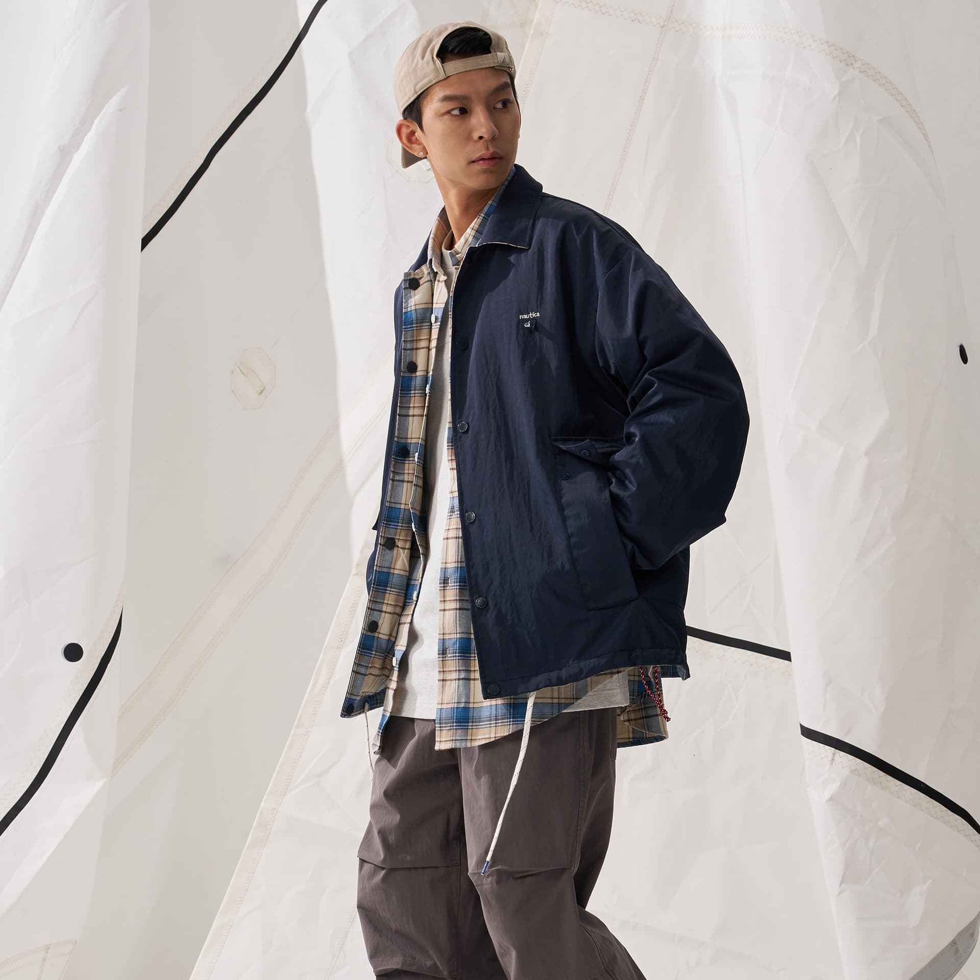 Куртка Nautica White Sail Легкое пальто куртка унисекс - изображение 9
