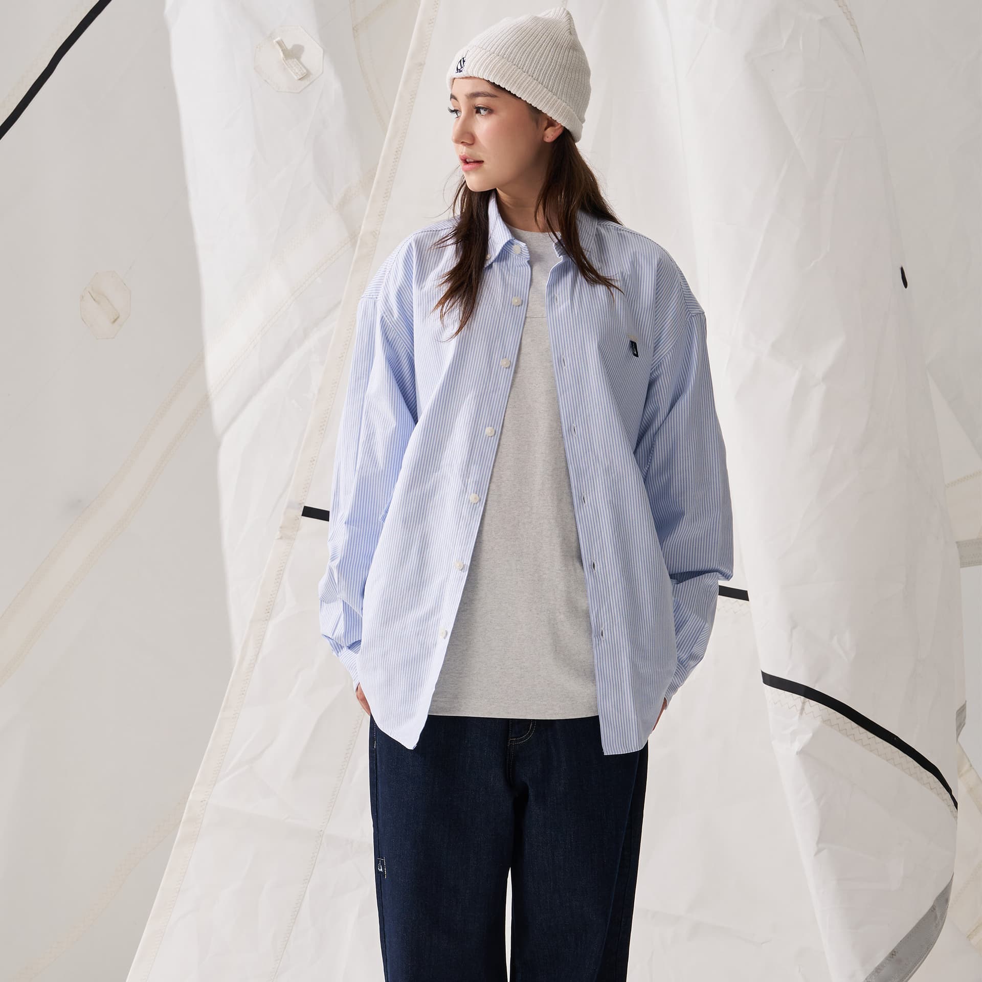 Рубашка Nautica White Sail Длинная рубашка с длинным рукавом унисекс - изображение 3