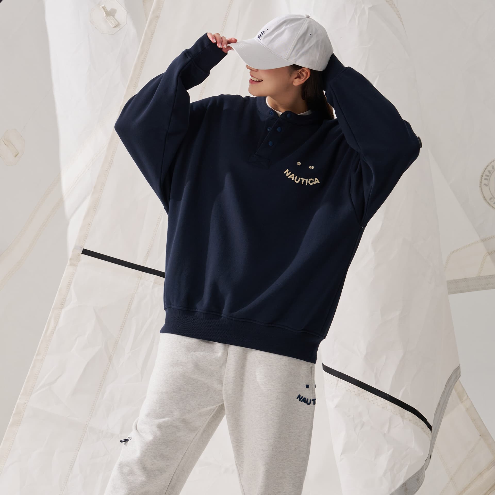 Худи Nautica White Sail Толстовка с длинными рукавами унисекс - изображение 7