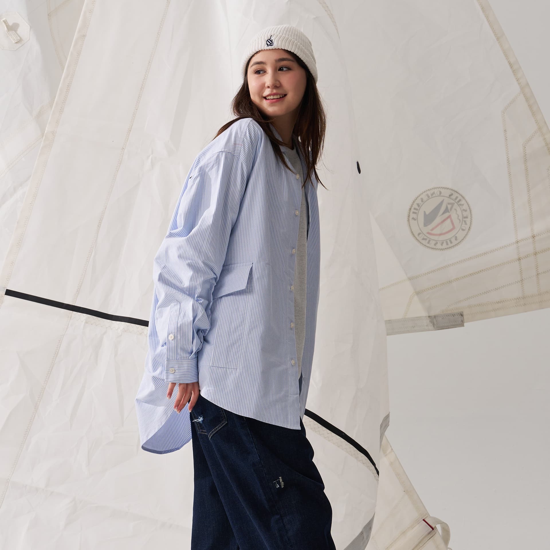 Рубашка Nautica White Sail Длинная рубашка с длинным рукавом унисекс - изображение 7