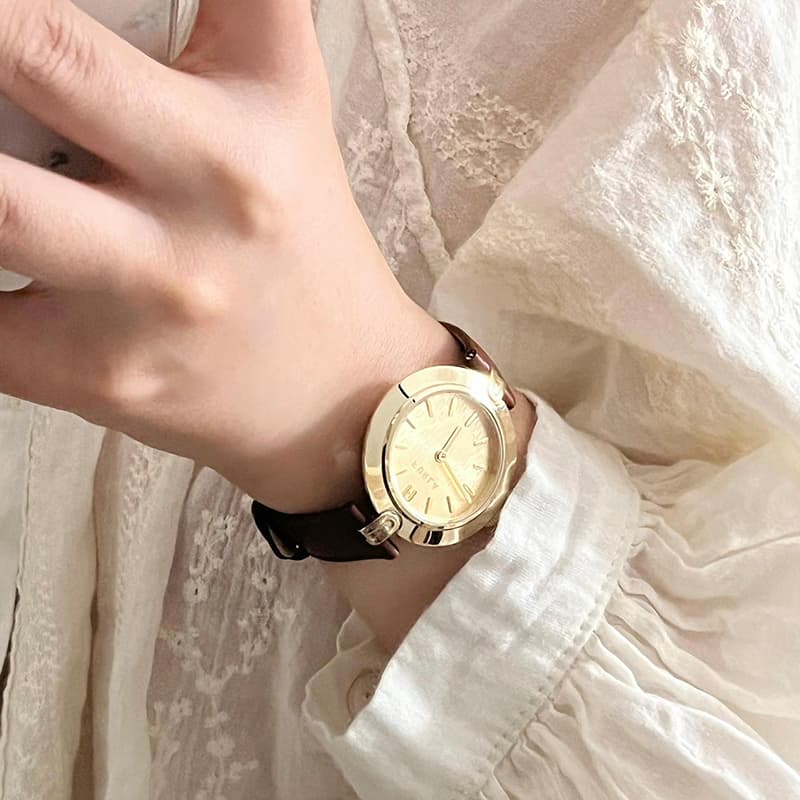 Механические часы Furla Часы с ремешком на запястье кварцевый механизм натуральная кожа шнуровка золотой циферблат женские часы - изображение 3