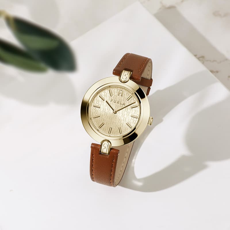 Механические часы Furla Часы с ремешком на запястье кварцевый механизм натуральная кожа шнуровка золотой циферблат женские часы - изображение 6
