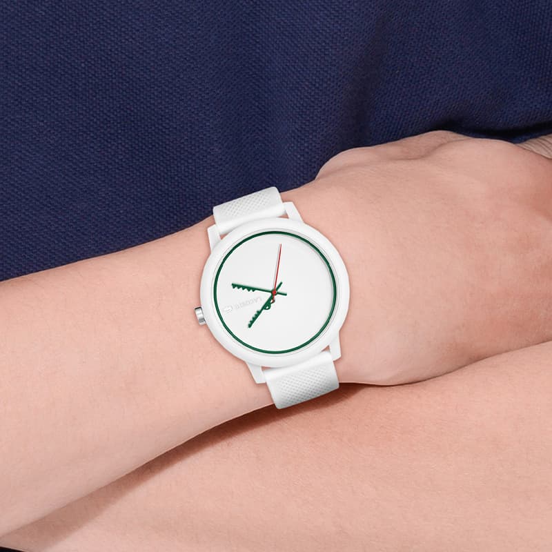 Механические часы LACOSTE 12,12 Часы с кругом на запястье кварцевый механизм силиконовый ремешок белый циферблат унисекс - изображение 5