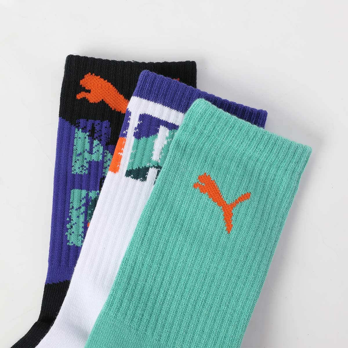 PUMA Черные/зеленые/белые Носки для детей - изображение 5
