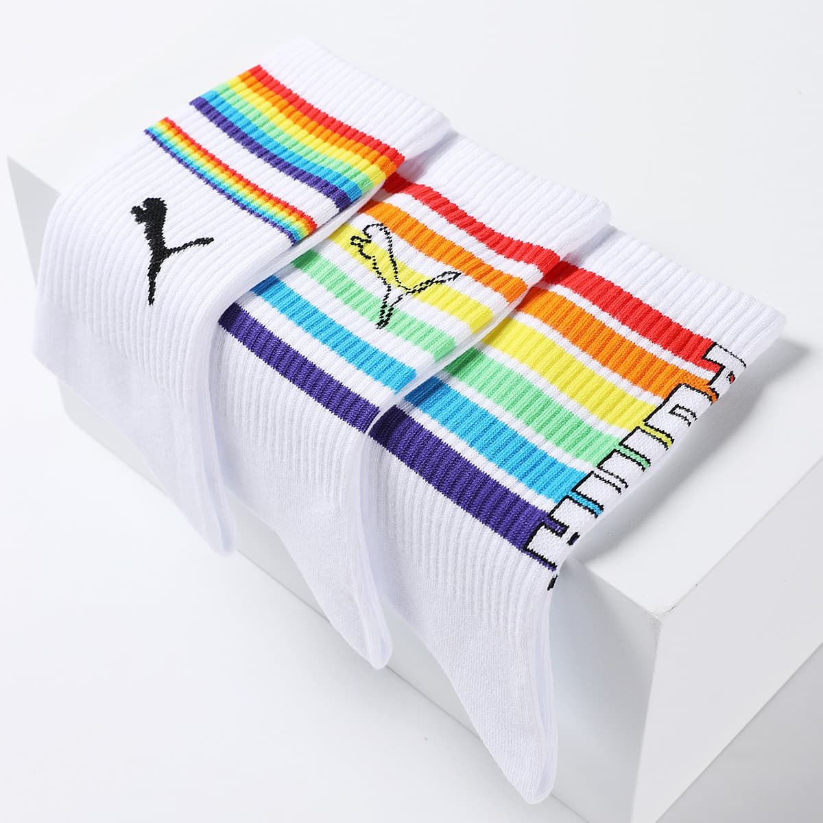 Носки PUMA Носки до колена унисекс 3 упаковки белые - изображение 4