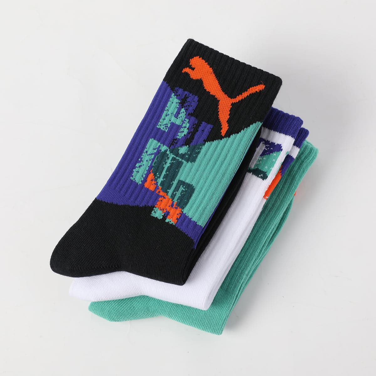 PUMA Черные/зеленые/белые Носки для детей - изображение 4