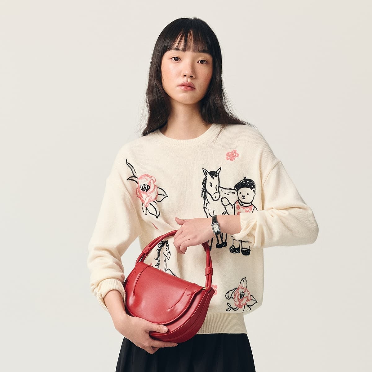 Кофта Teenie Weenie Year of The Horse Collection Айвори Белый Женский Трикотаж - изображение 2