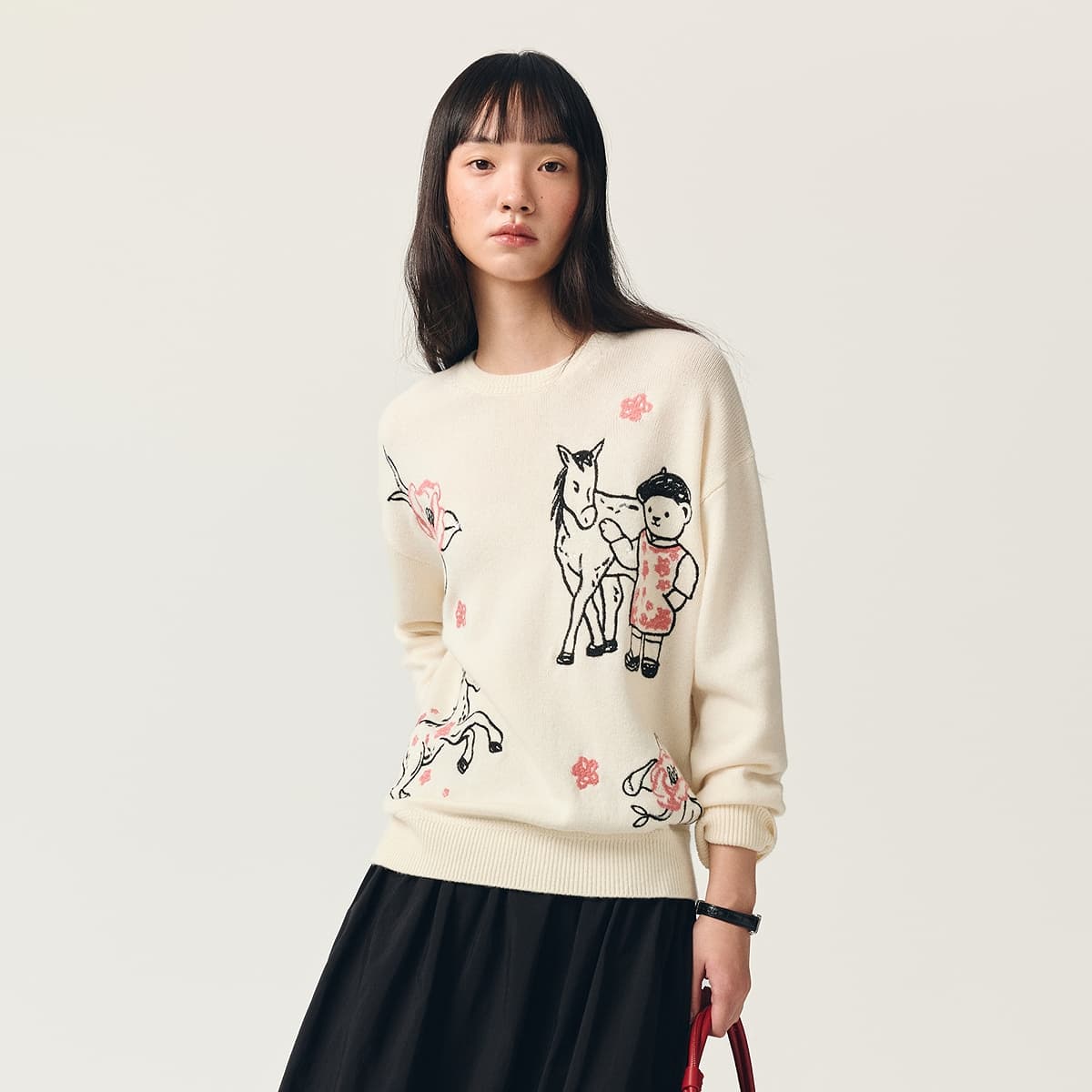 Кофта Teenie Weenie Year of The Horse Collection Айвори Белый Женский Трикотаж - изображение 3