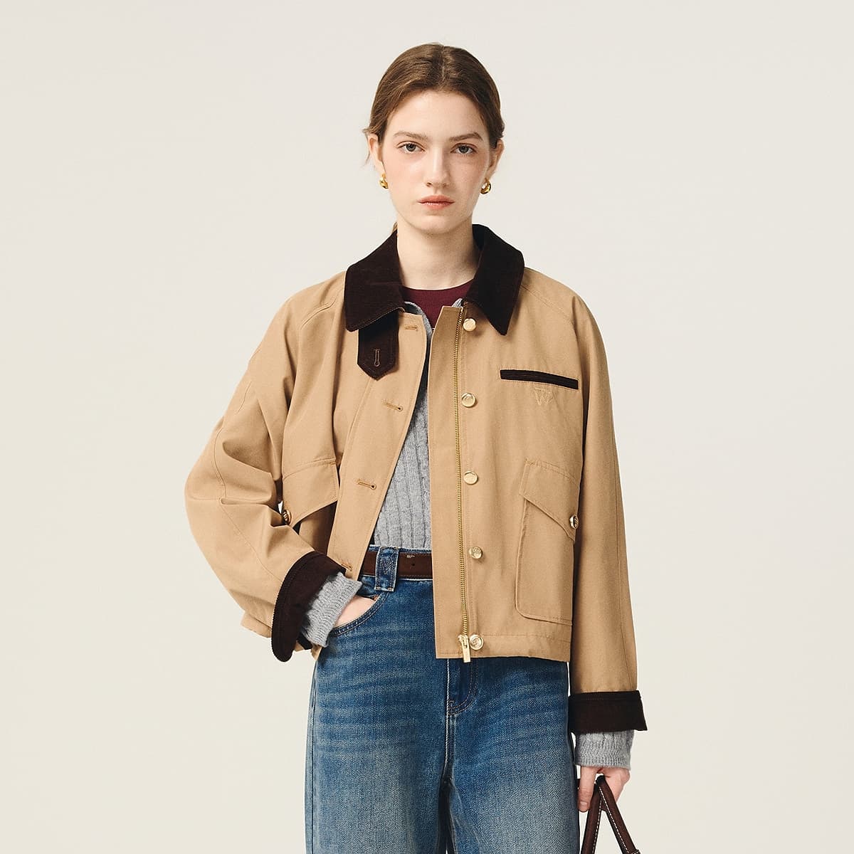 Teenie Weenie American Vintage Minimalist Укороченное пальто женское - изображение 4