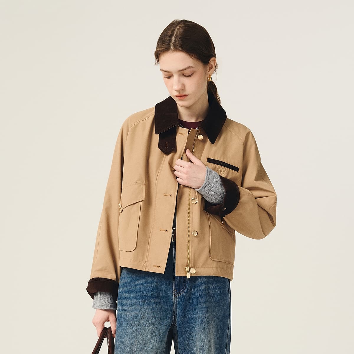 Teenie Weenie American Vintage Minimalist Укороченное пальто женское - изображение 3