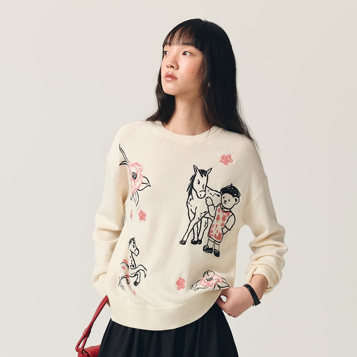 Кофта Teenie Weenie Year of The Horse Collection Айвори Белый Женский Трикотаж - изображение 4