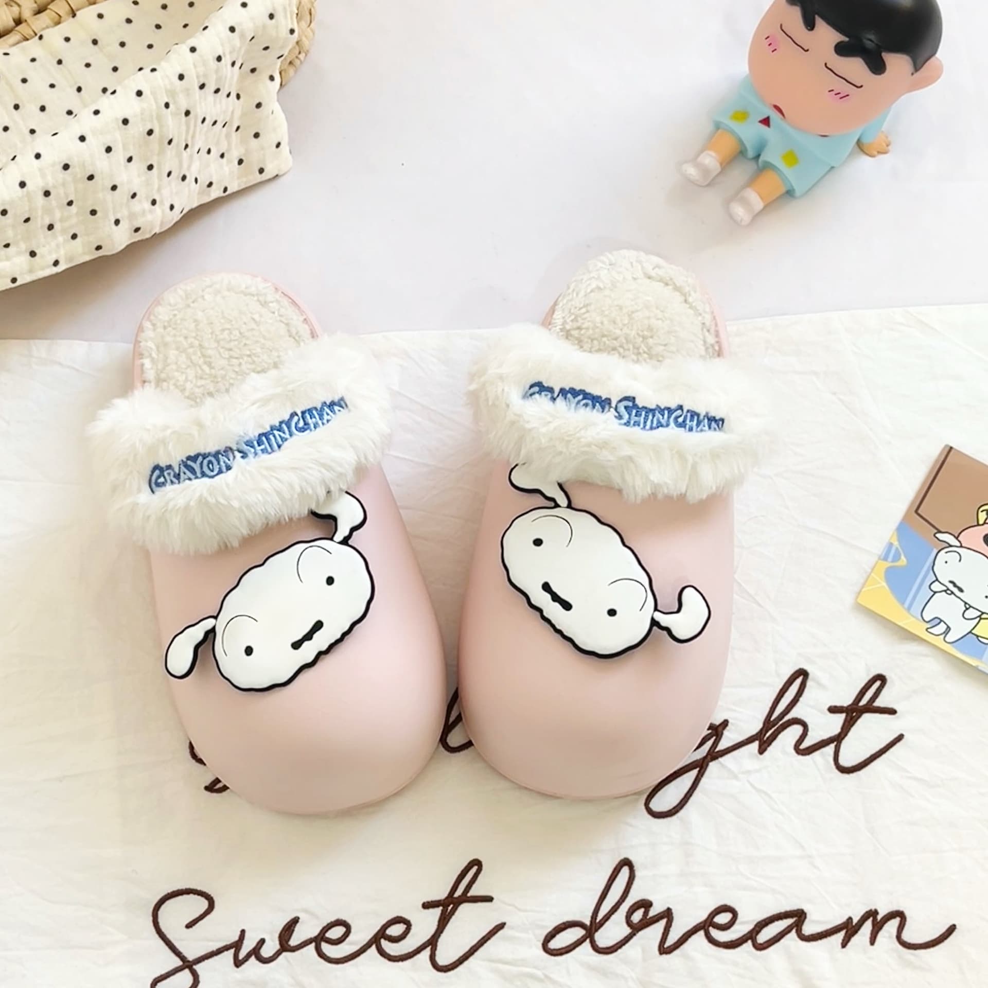 Crayon Shinchan Дом Хлопковые Тапочки Желтые Розовые - изображение 8