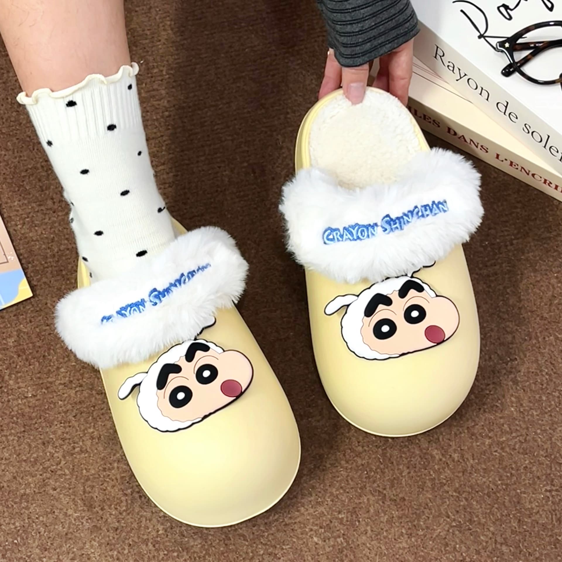 Crayon Shinchan Дом Хлопковые Тапочки Желтые Розовые - изображение 4