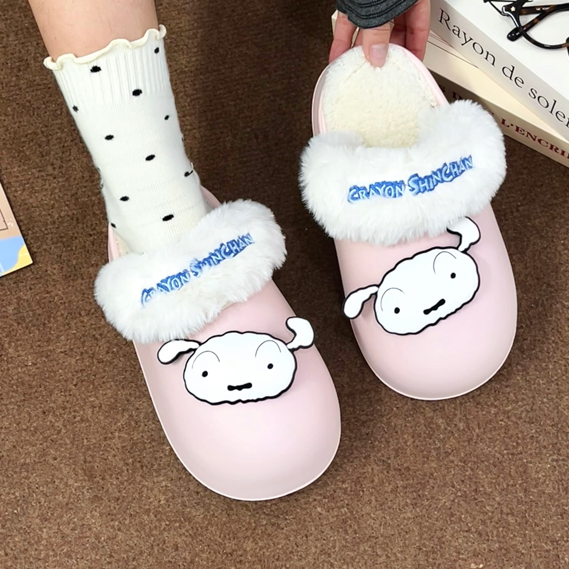 Crayon Shinchan Дом Хлопковые Тапочки Желтые Розовые - изображение 7