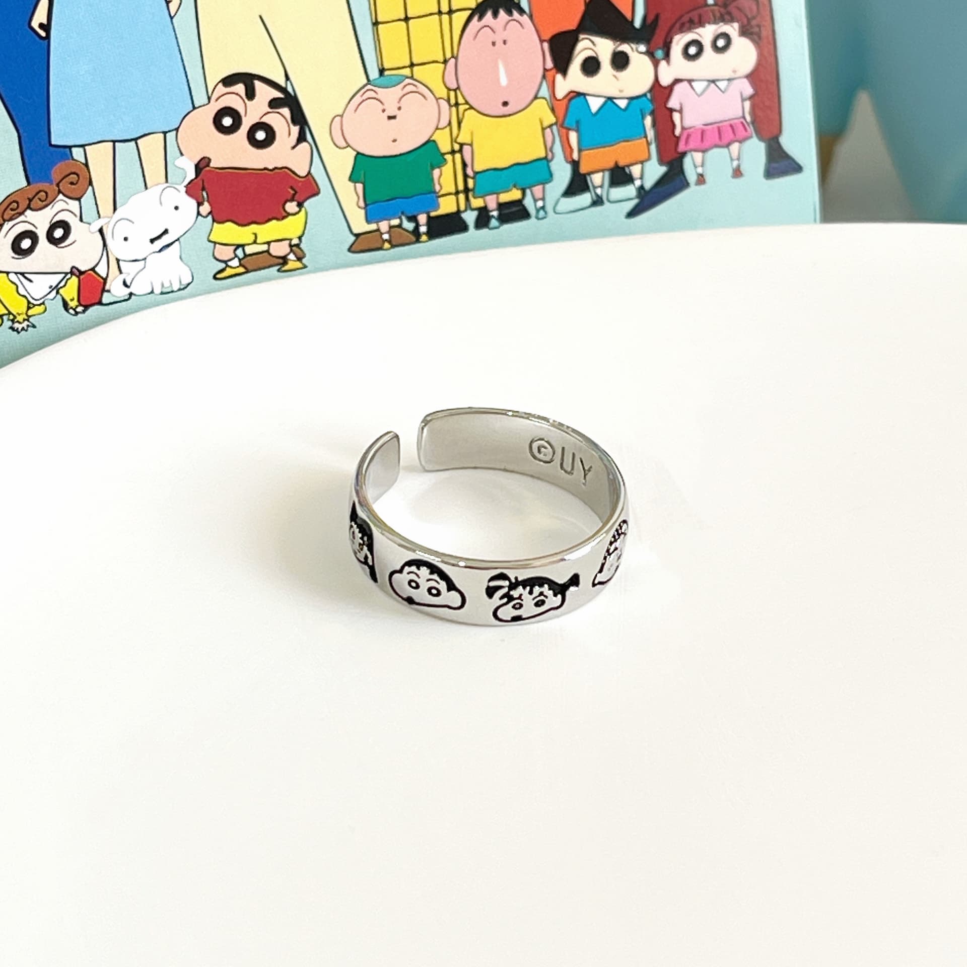 Кольцо Crayon Shinchan Сплав Кольца Женские Серебряные - изображение 4