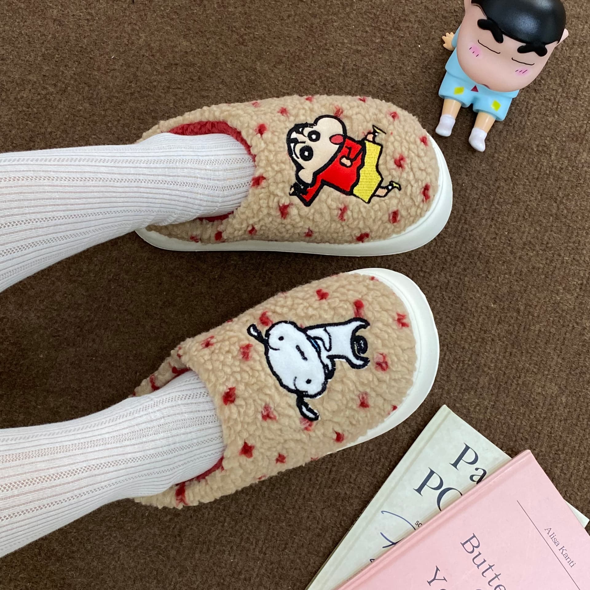 Crayon Shinchan Дом Хлопковые Тапочки Хаки - изображение 2