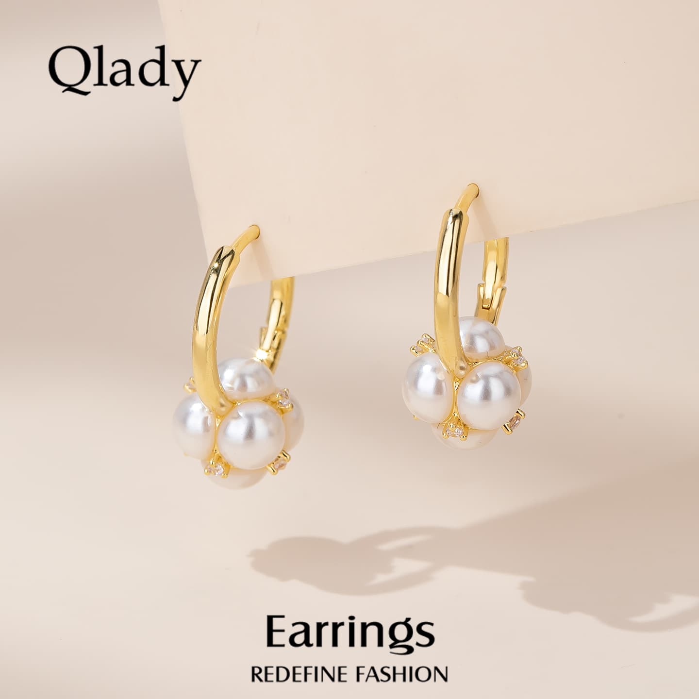 Серьги Серьги QLADY с искусственным жемчугом для женщин - изображение 2