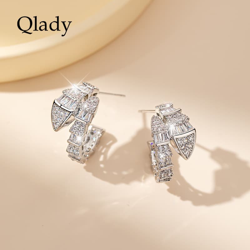Серьги Серьги QLADY Серебряные игла S925 пробы женские - изображение 2