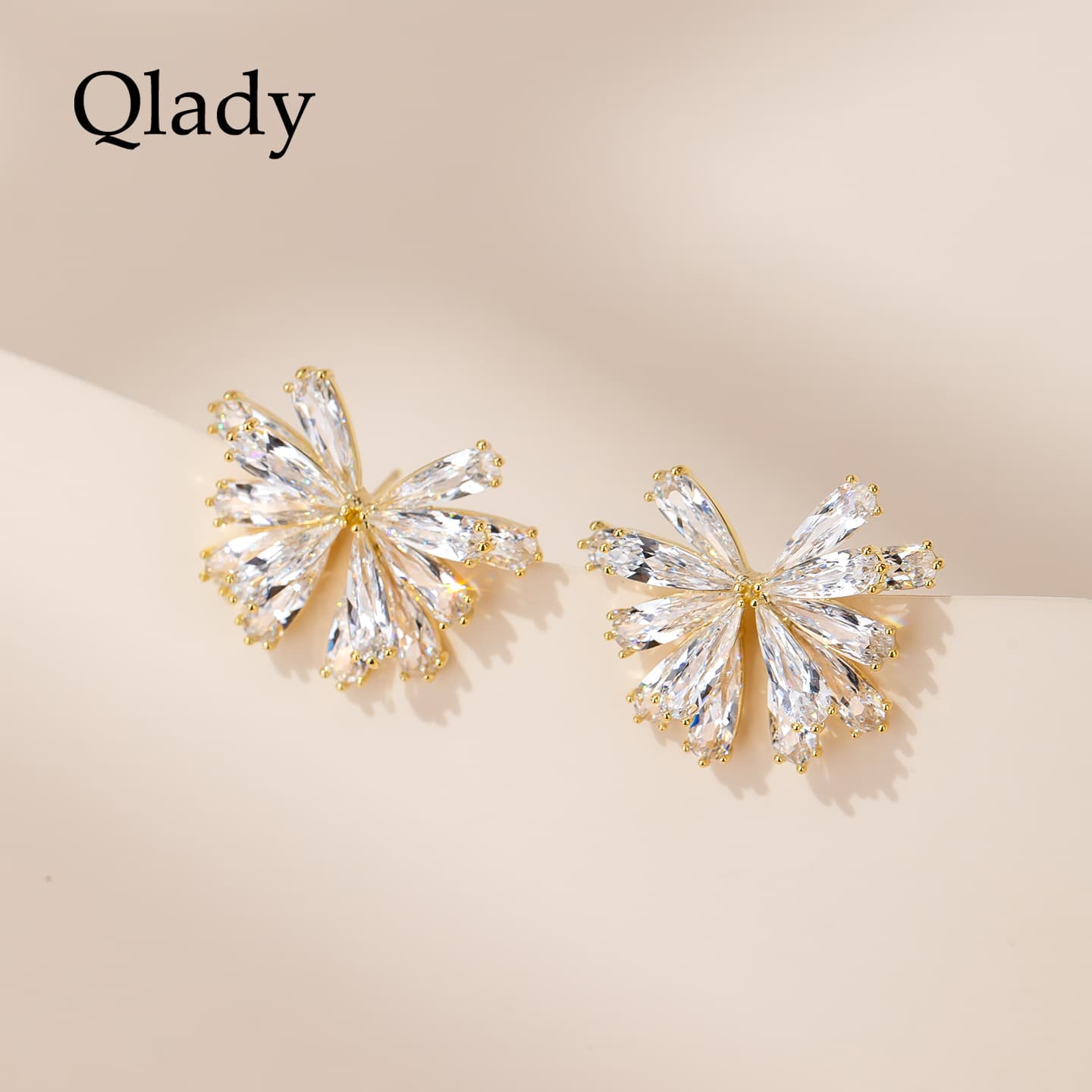 Серьги Серьги-гвоздики QLADY из сплава унисекс - изображение 3