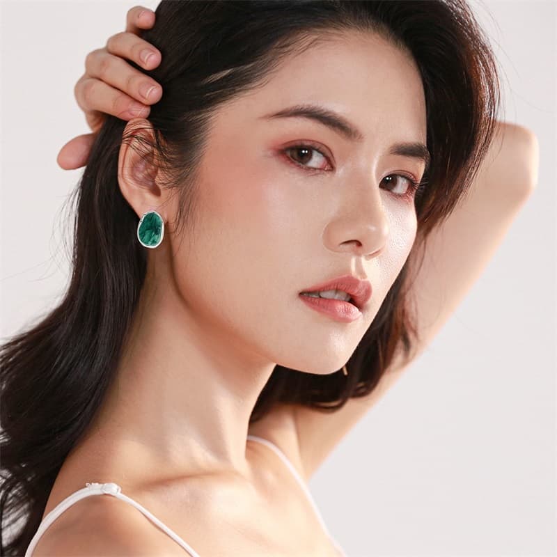 Серьги Серьги-гвоздики из серебра 925 пробы с серебряной иглой QLADY для женщин - изображение 4