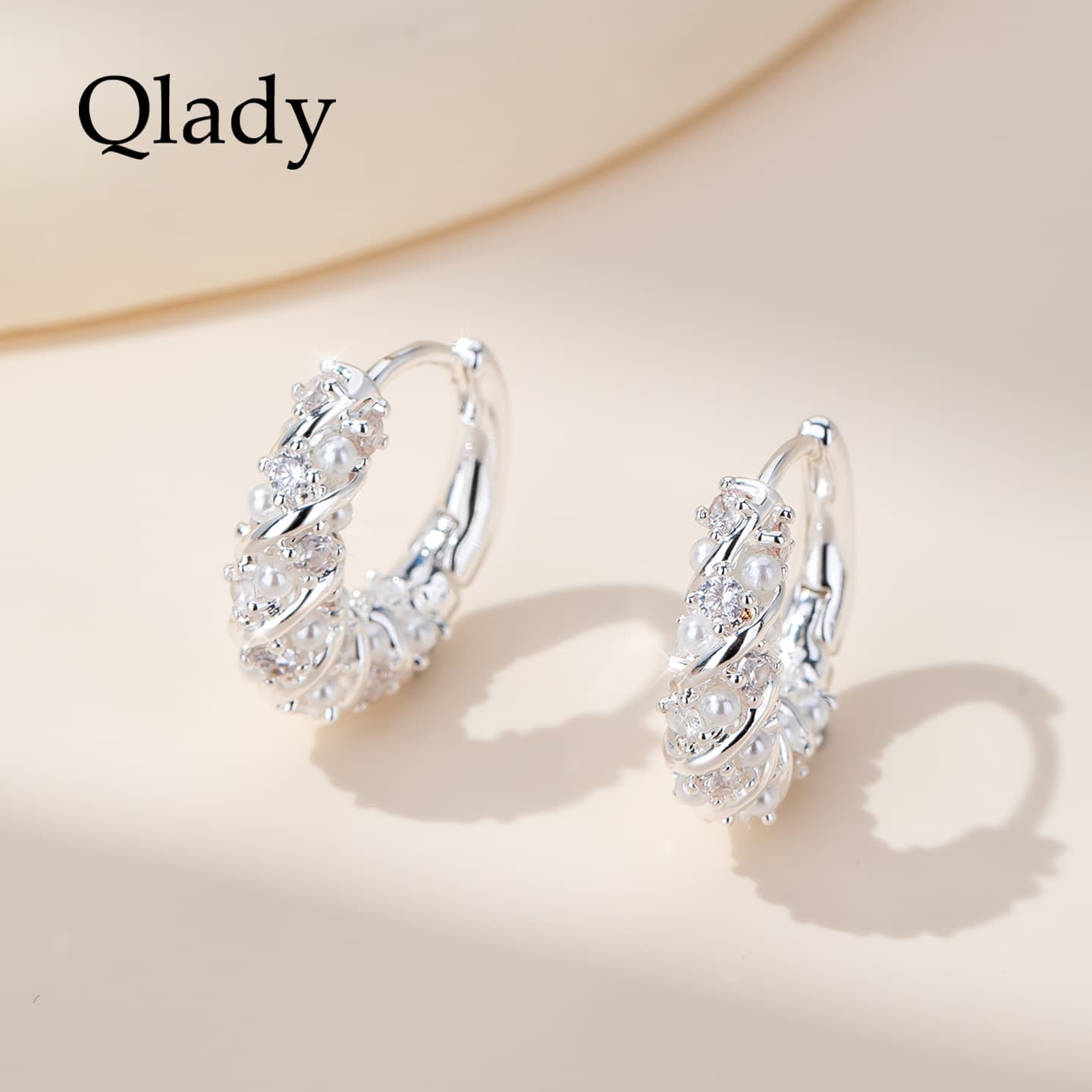 Серьги QLADY Alloy и Artificial Pearl Серебряная игла Серьги Женские - изображение 2