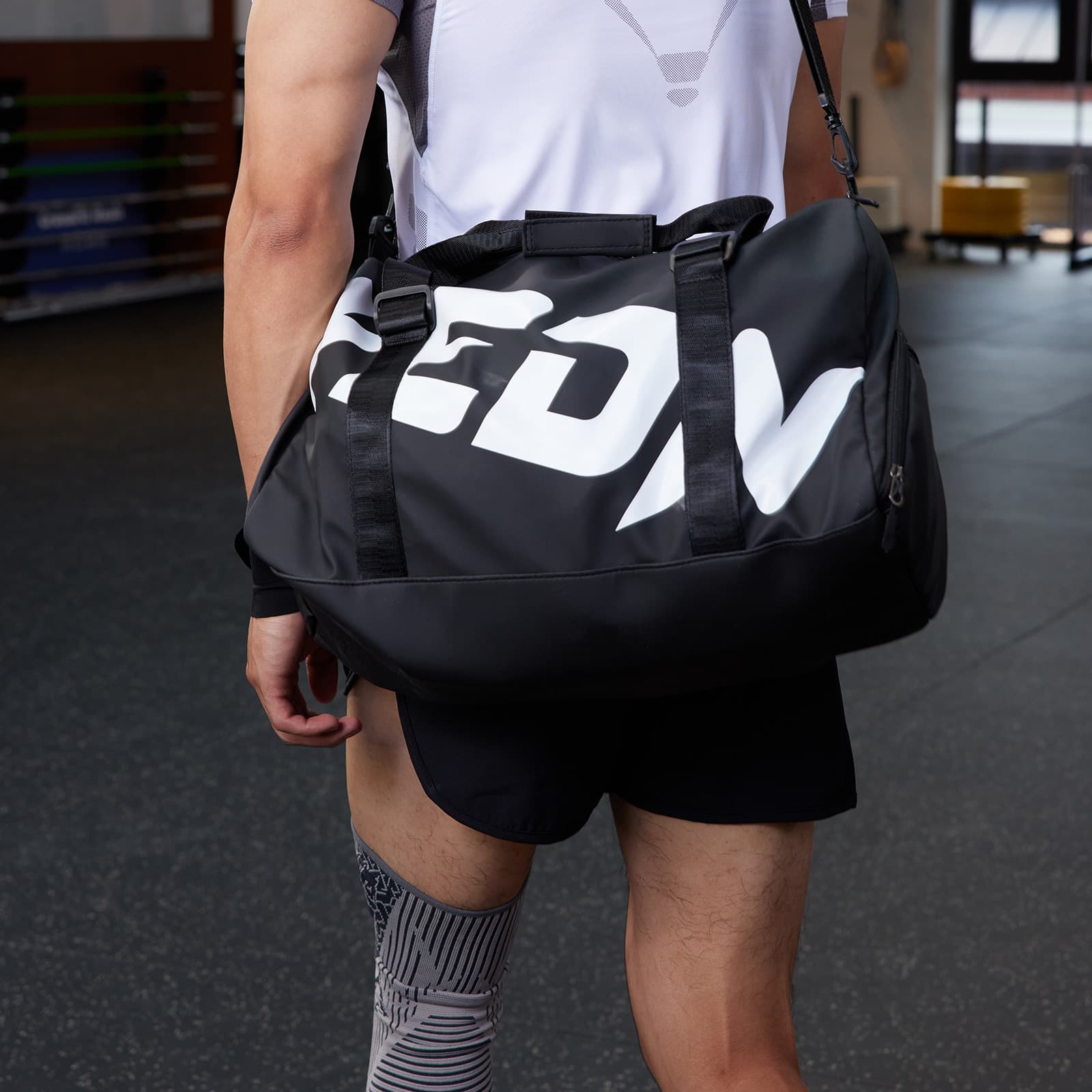 Спортивная сумка VEIDOORN PVC Спортзал Сумка Большой Унисекс Черный - изображение 4