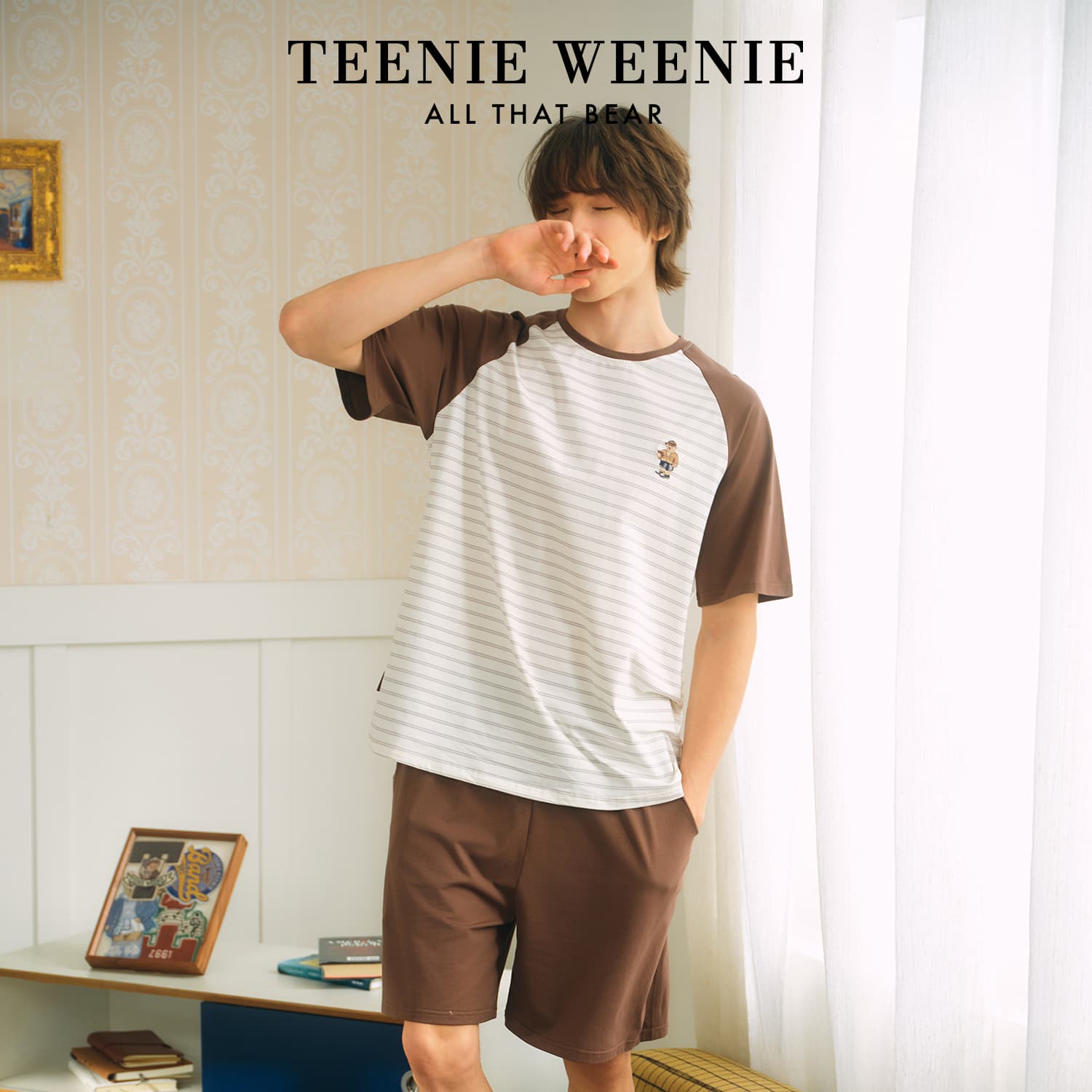 Пижама Teenie Weenie Преппи Кофе Мужской Пижамные комплекты - изображение 2