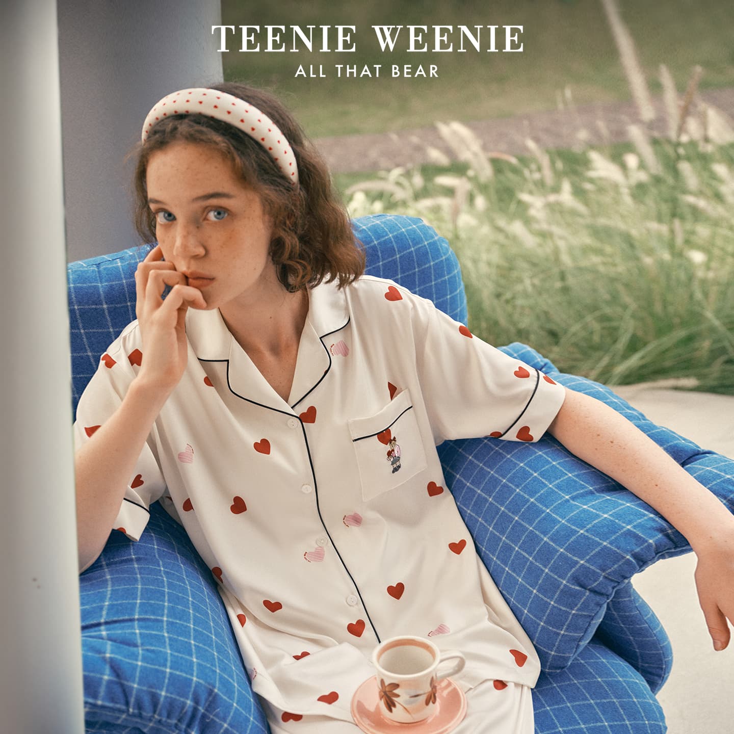 Пижама Teenie Weenie Белое основание Сердце Женские Пижамные комплекты - изображение 5