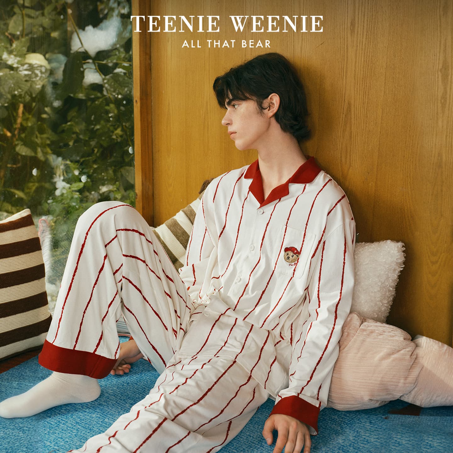 Пижама Teenie Weenie Кокосовый молочный белый CLASH Красный Мужской Пижамные комплекты - изображение 3