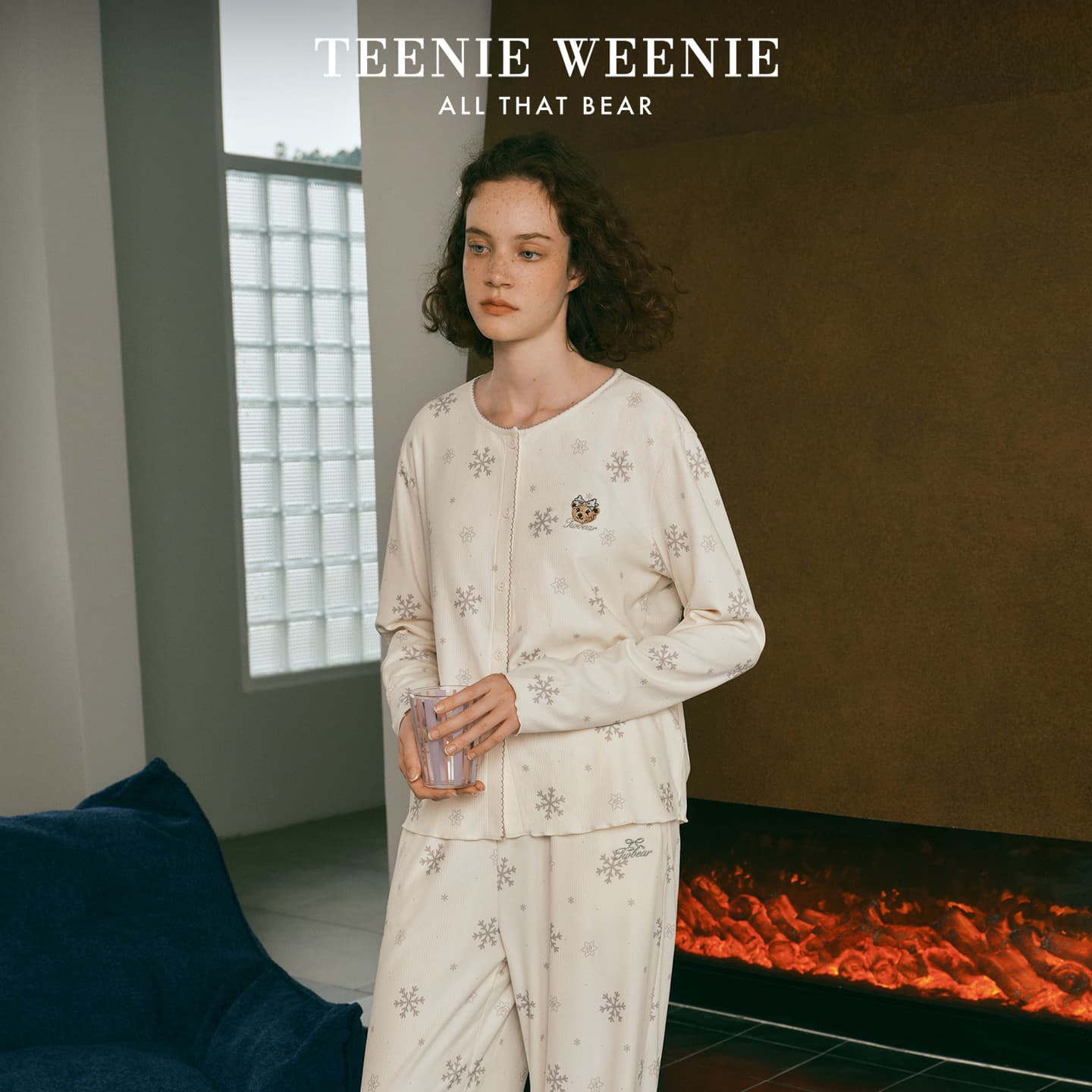 Пижама Teenie Weenie Зимний белый цвет Женские Пижамные комплекты - изображение 2