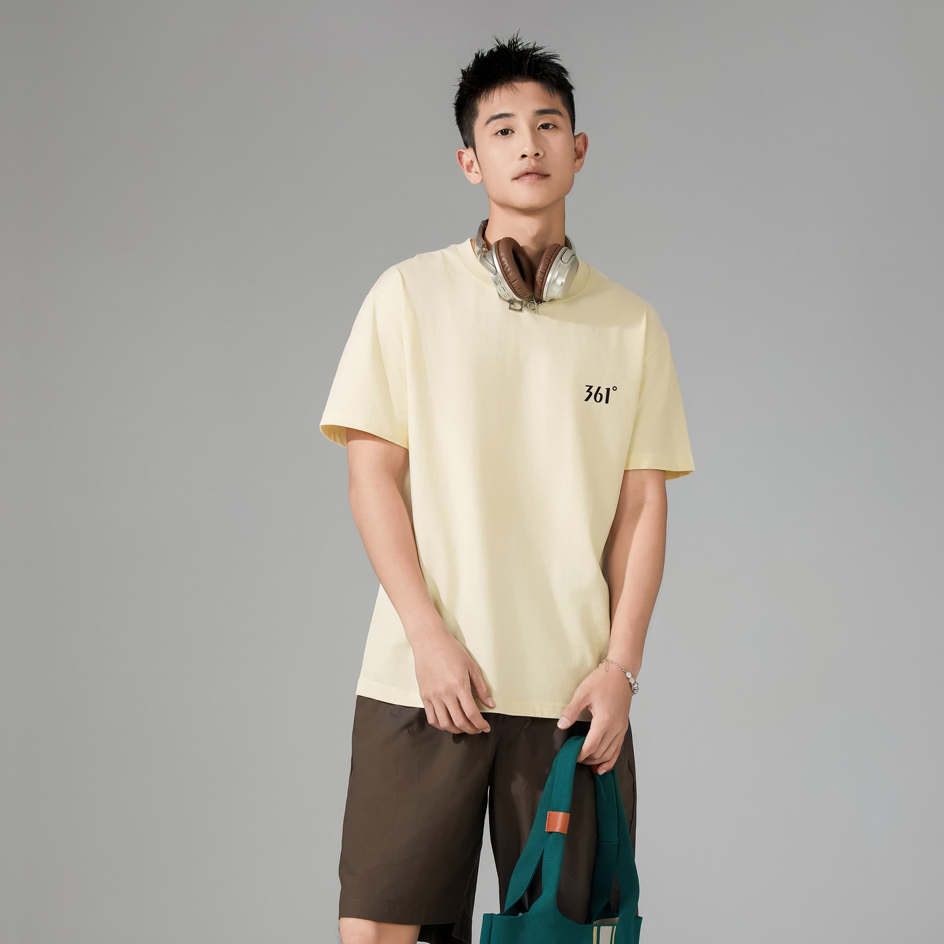 Футболка 361° T-Shirt Унисекс Песочно-коричневый Белый - изображение 6