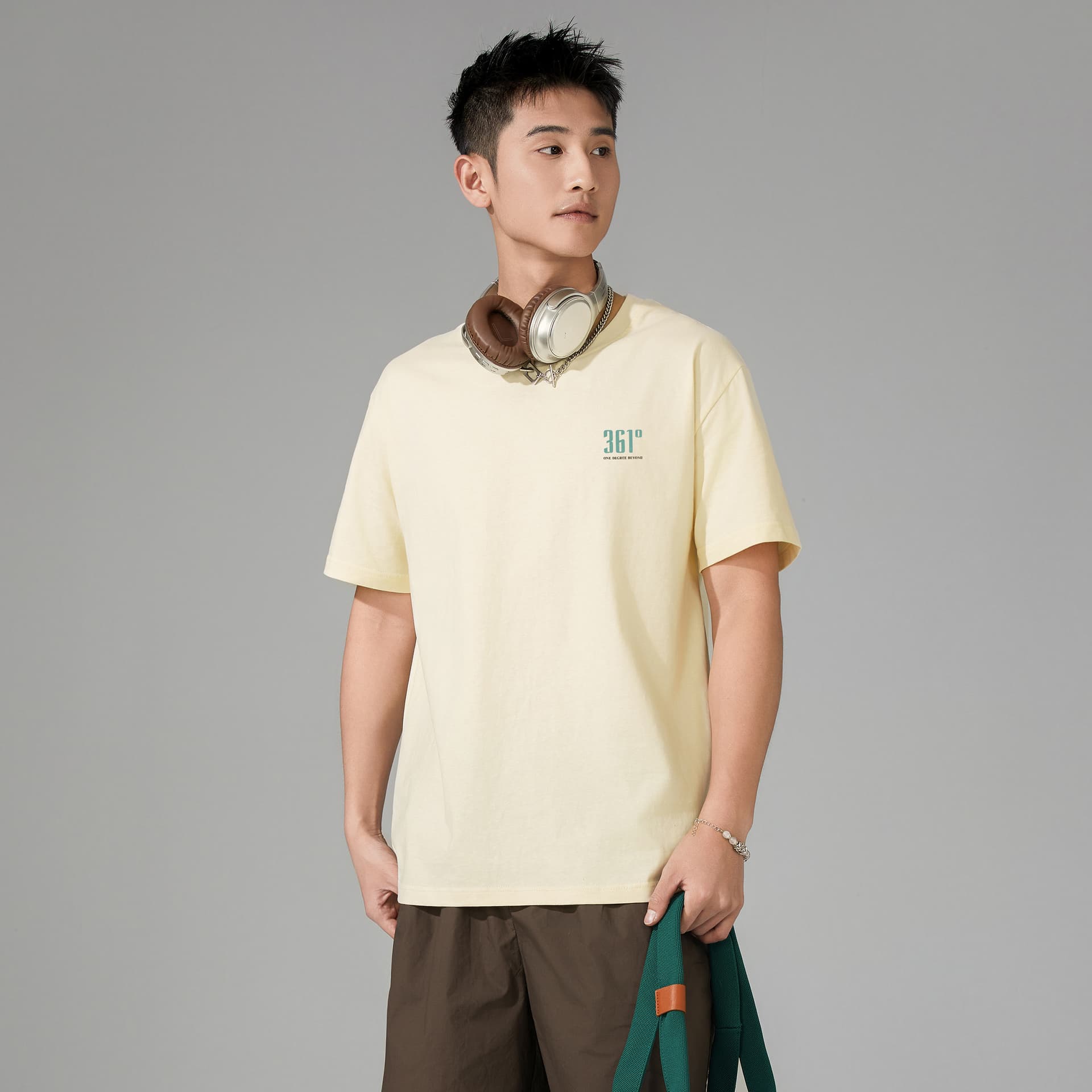 Футболка 361° T-Shirt Унисекс Песочно-коричневый Белый - изображение 4