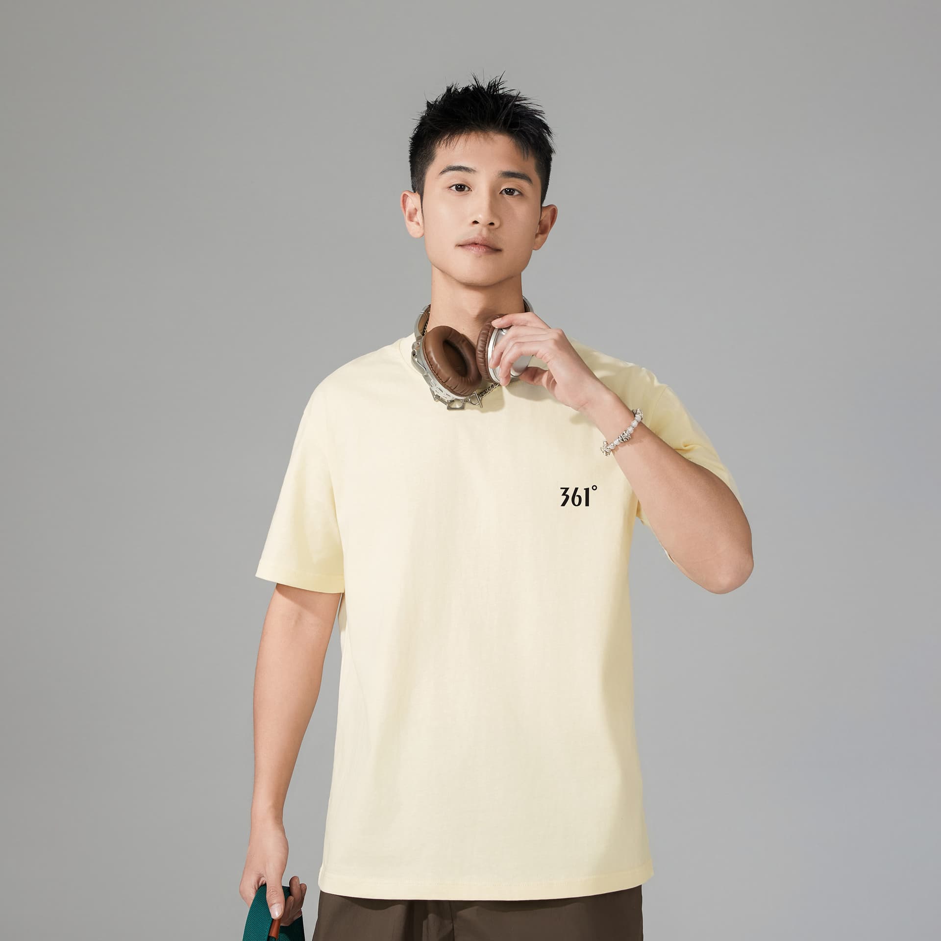 Футболка 361° T-Shirt Унисекс Песочно-коричневый Белый - изображение 4