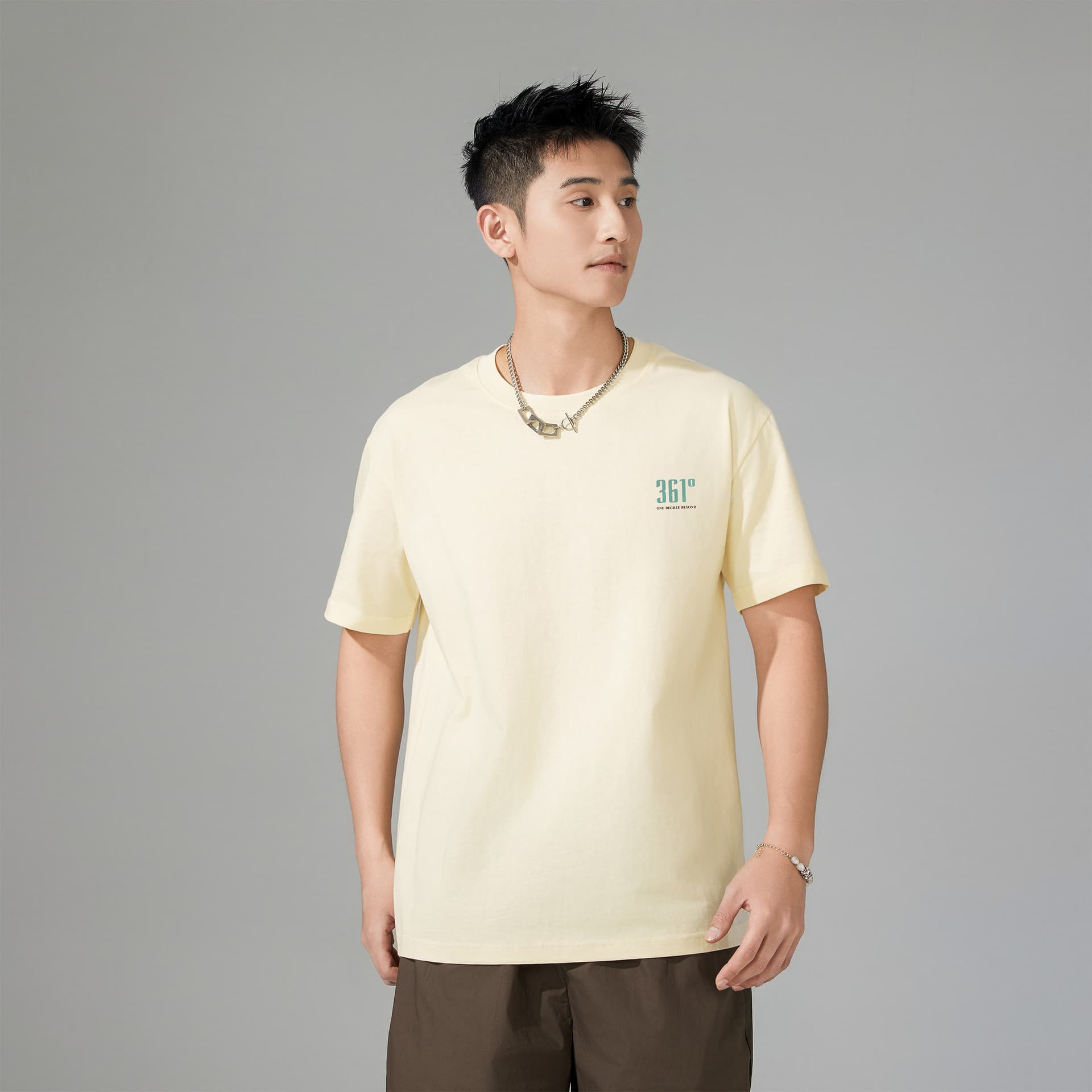Футболка 361° T-Shirt Унисекс Песочно-коричневый Белый - изображение 5