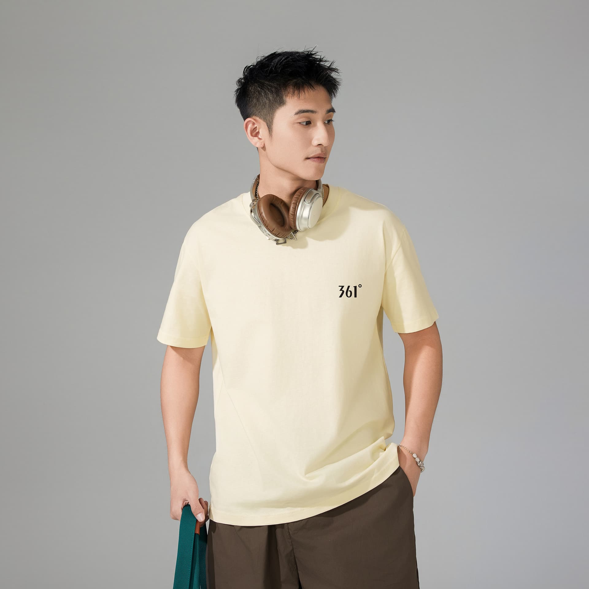 Футболка 361° T-Shirt Унисекс Песочно-коричневый Белый - изображение 3