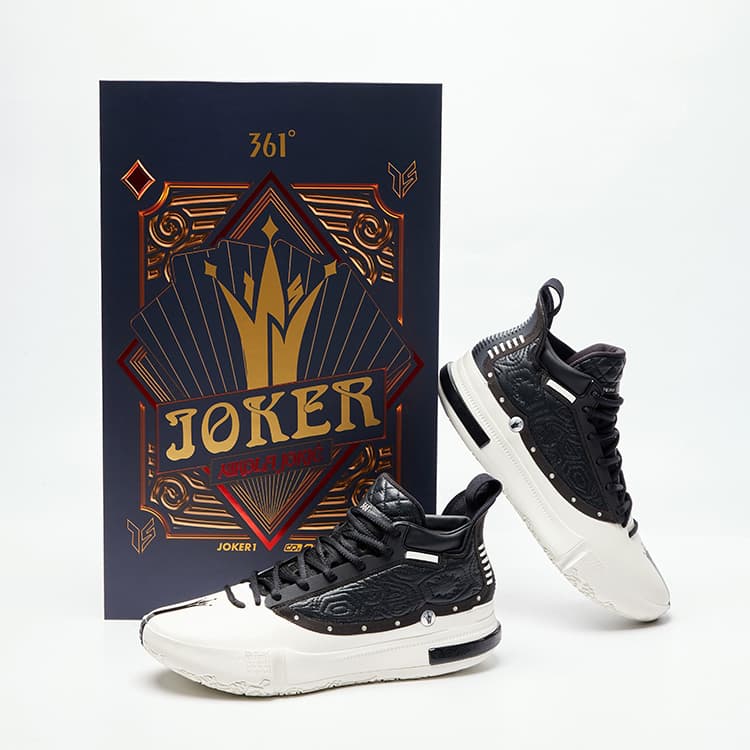Кроссовки для баскетбола 361° Joker 1 Амортизация Противоскользящие Устойчивые к истиранию Высокие Баскетбольные кроссовки Мужские Черно-белые - изображение 3