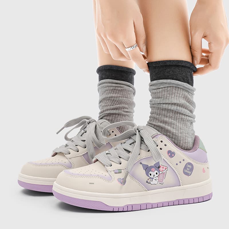 Кроссовки Sanrio Противоскользящая Амортизация Устойчивая к износу Легкая Увеличение Высоты Низкие Кеды Скейтборд Обувь Женская - изображение 4