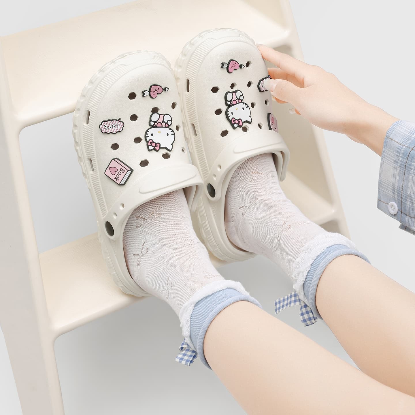 Сабо Sanrio Hello Kitty Дофамин Удобные сабо с мягкой подошвой и закрытым носком - изображение 5