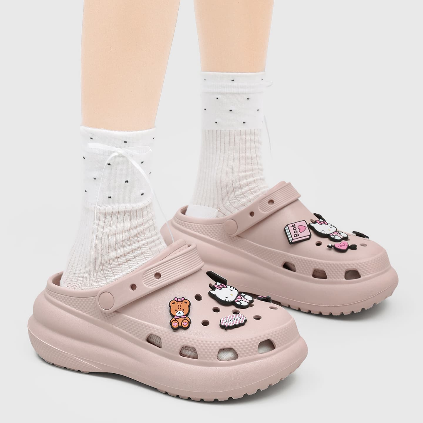 Сабо Sanrio DIY Мультяшные Брелоки для Обуви DIVERSE Веселье Классические Пушистые Обувь Садовые Сабо Резиновые Женские - изображение 4