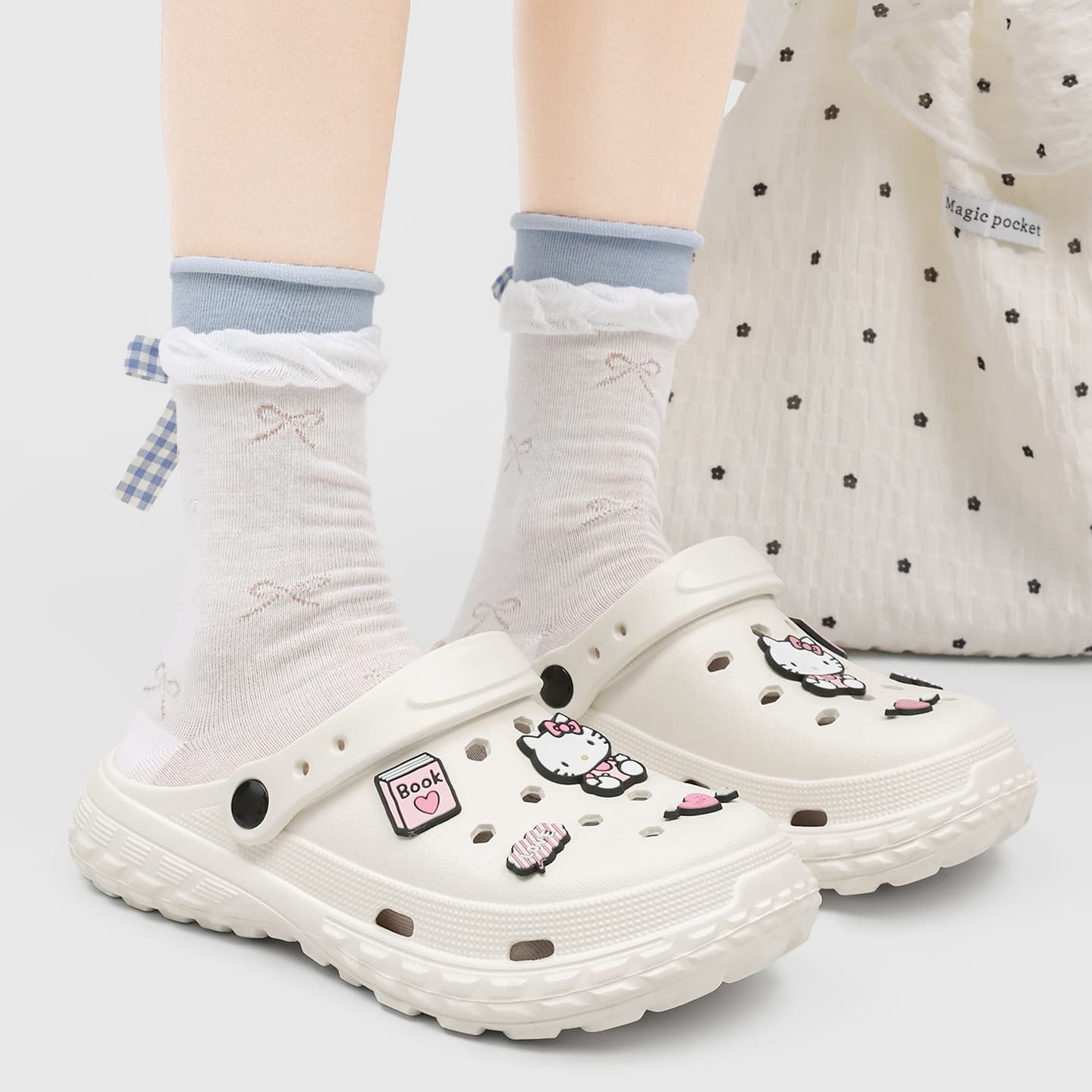 Сабо Sanrio Hello Kitty Дофамин Удобные сабо с мягкой подошвой и закрытым носком - изображение 6