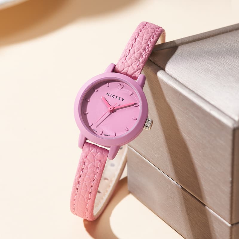 Часы Disney Mickey SERIES Кварцевый механизм Кожаный ремешок Watch Women's Watch Серый циферблат Водонепроницаемый - изображение 2