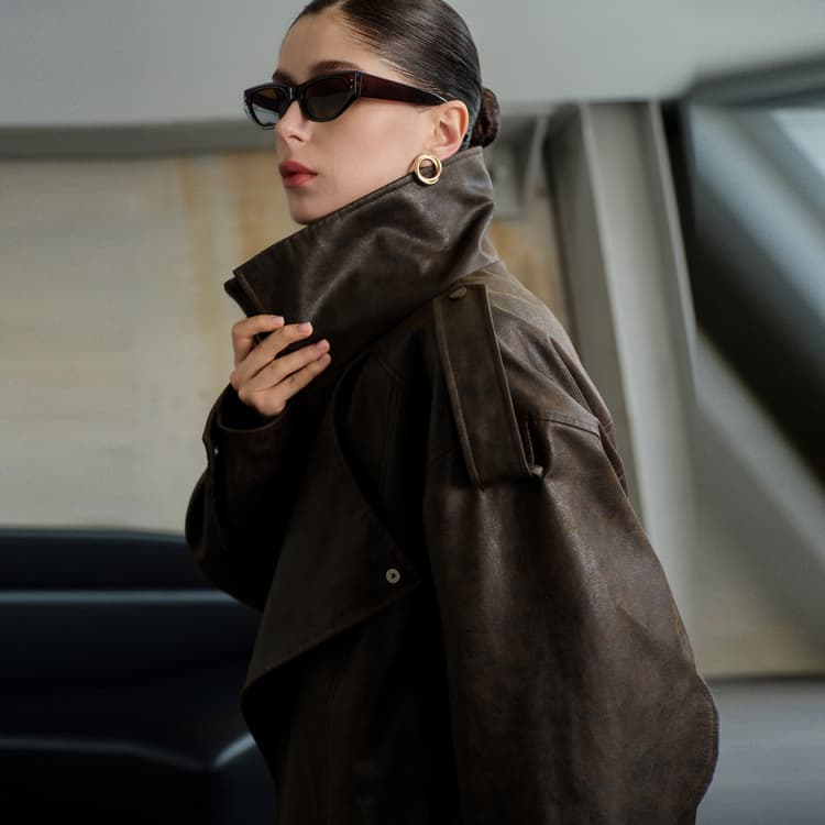 ELLE Кофе Женские Кожаные Куртки - изображение 6