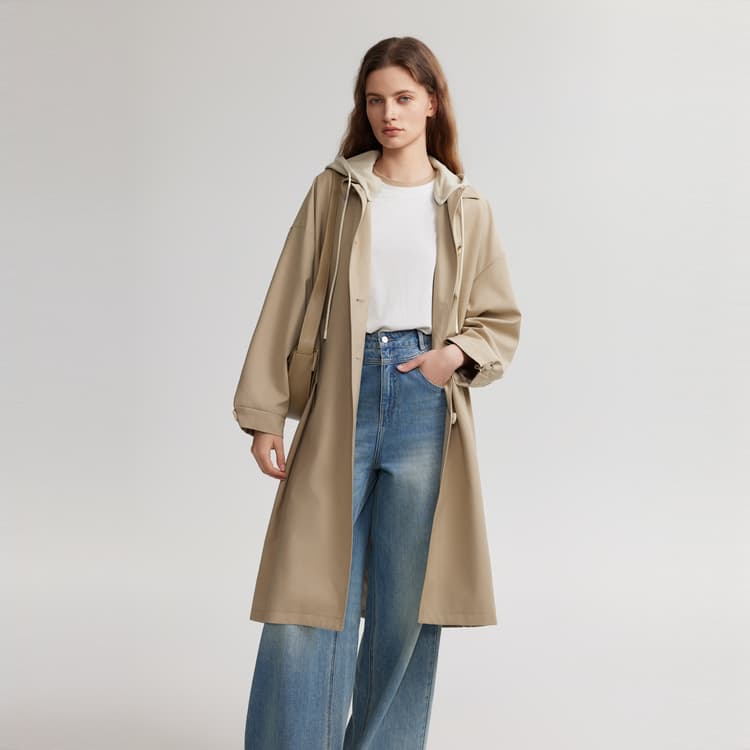 ELLE Khaki Женская тренч-куртка - изображение 3