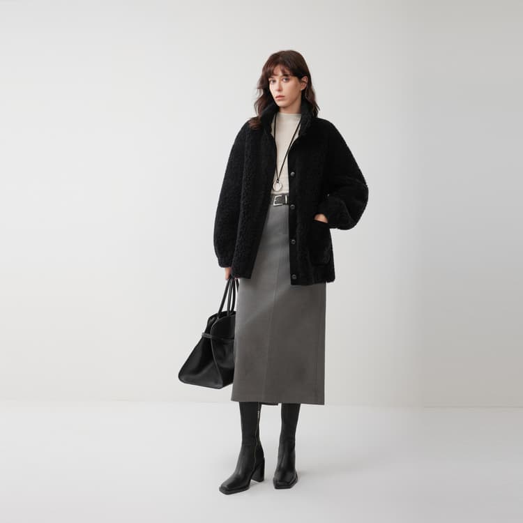 ELLE Черные Женские Бархатные Куртки - изображение 7