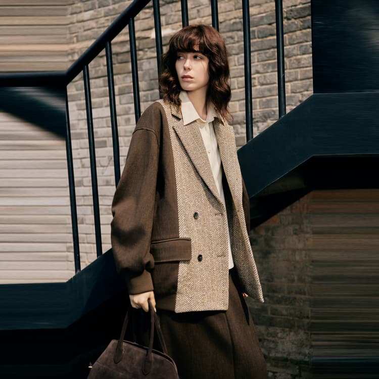 ELLE Укороченное пальто женское бежевый кофейный - изображение 7