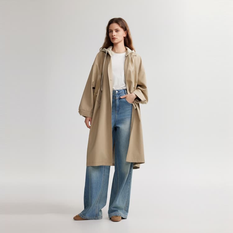 ELLE Khaki Женская тренч-куртка - изображение 6