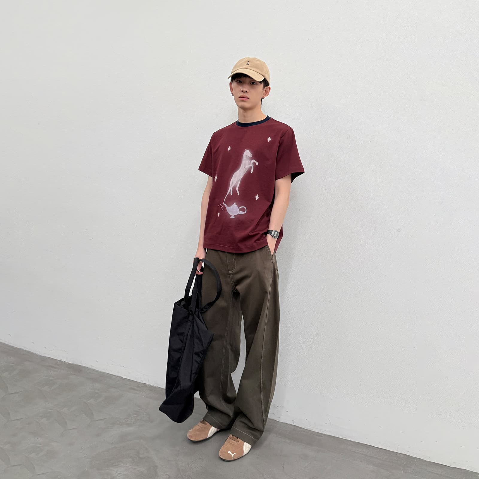 Футболка ROARINGWILD T-Shirt Унисекс Бордовый - изображение 6