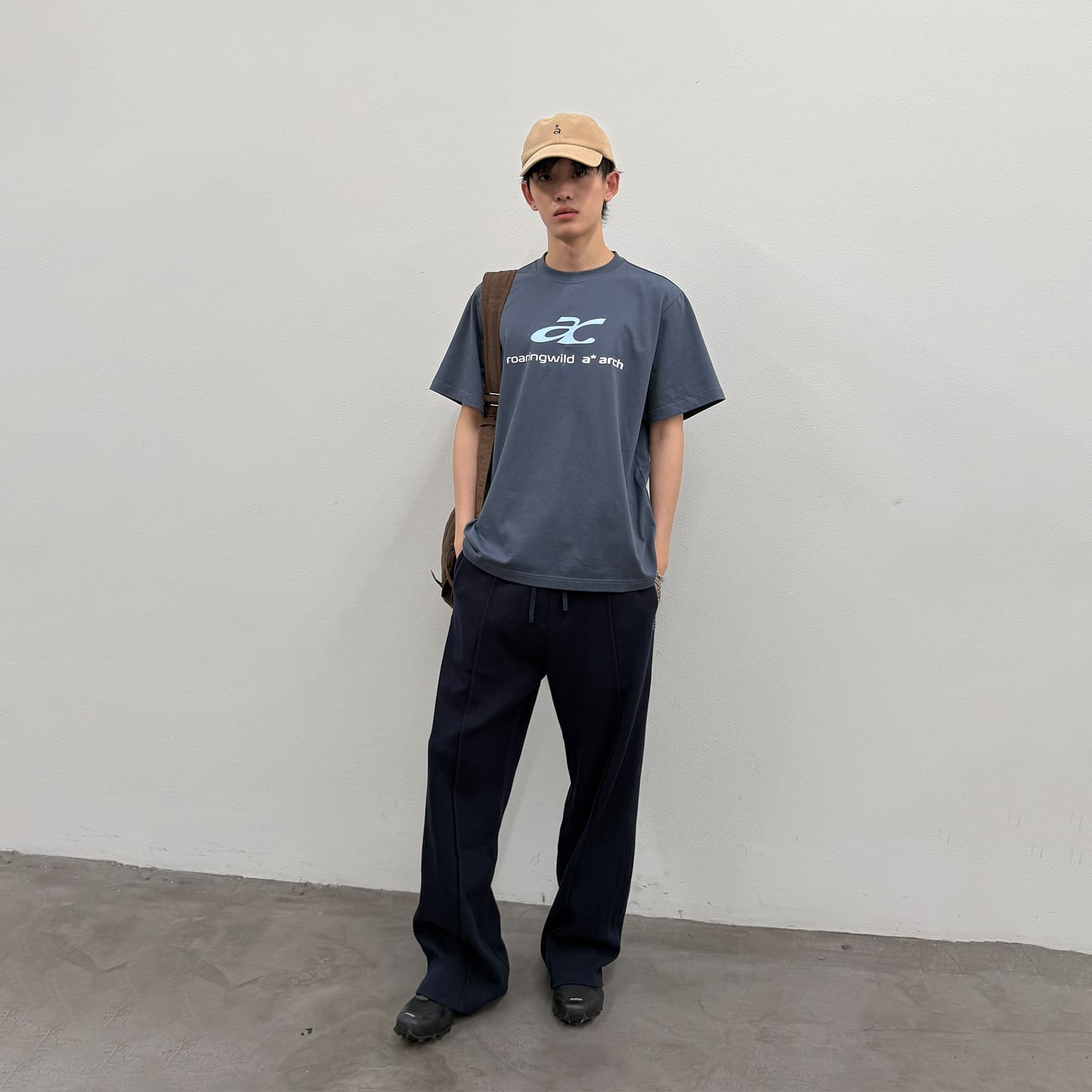 Футболка ROARINGWILD T-Shirt Унисекс Синий Серый - изображение 4