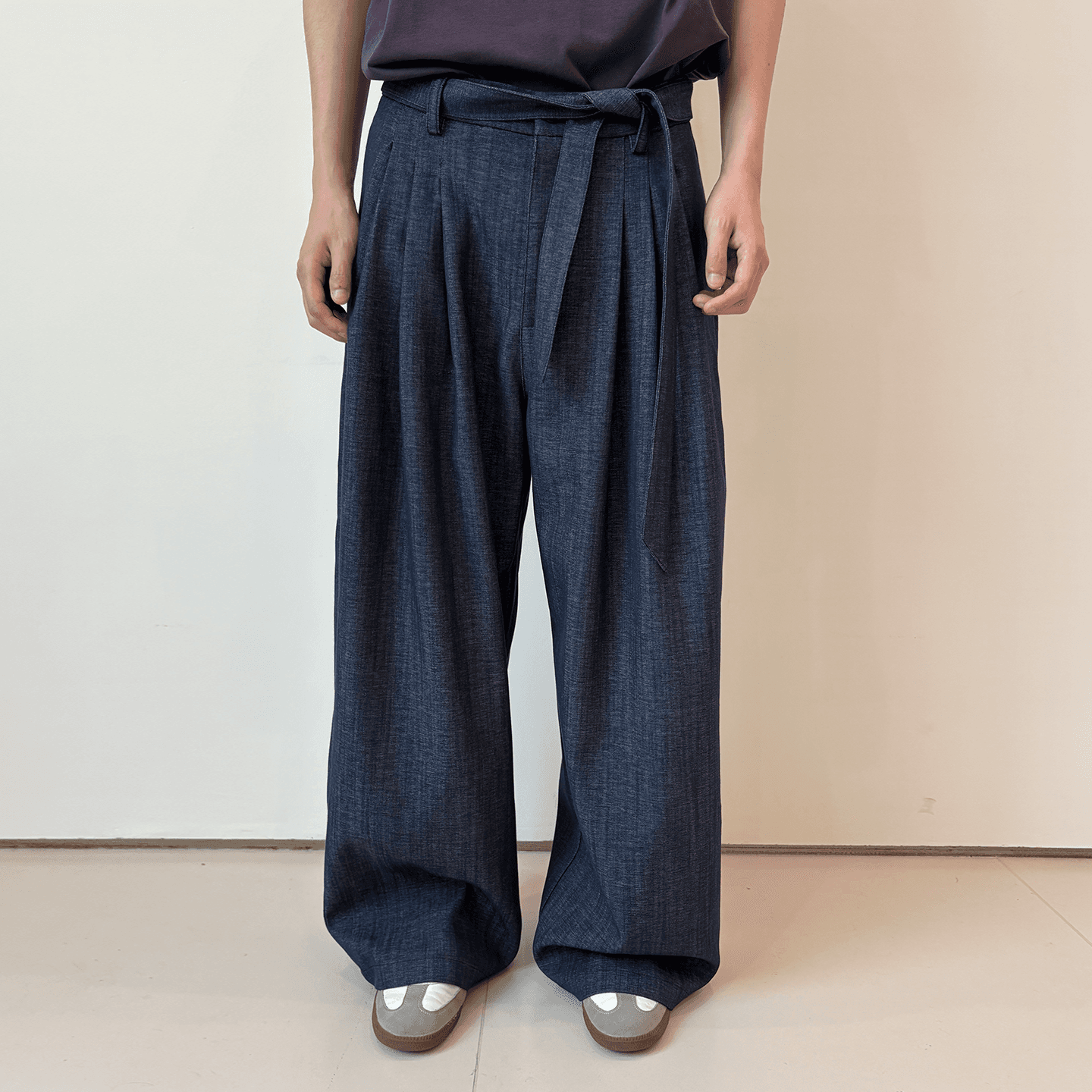 Штаны ROARINGWILD Blue Men's Casual Pants ROARINGWILD Синий Мужской Повседневный Брюки - изображение 4
